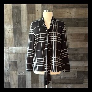 Alex Marie long sleeve top XLarge black and white plaid dark feminine witchy